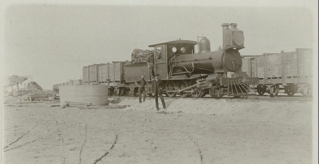 Picture of locomotive in late 1870s